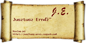 Jusztusz Ernő névjegykártya