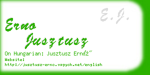 erno jusztusz business card